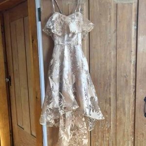 Beige High Low Dress